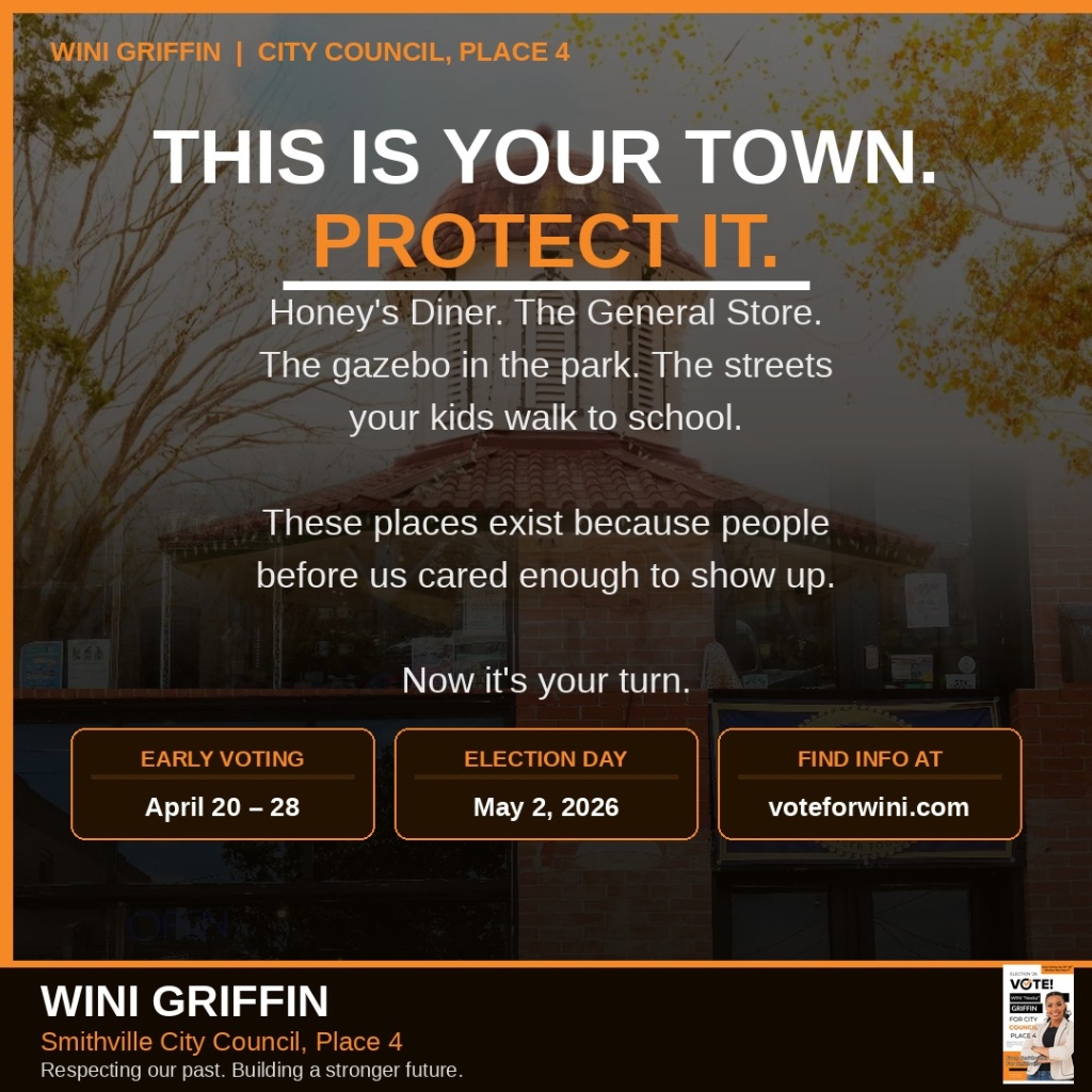 Wini Griffin campaign ad — This Is Your Town. Protect It. — voter turnout with early voting and election day dates